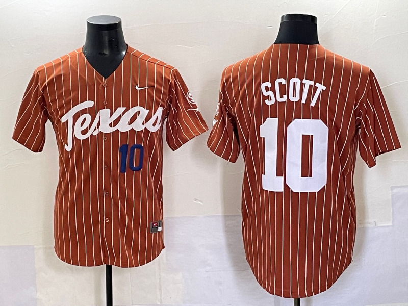 Men Texas Longhorns #10 Scott brown Nike joint Name NCAA 2025 Jersey style 2